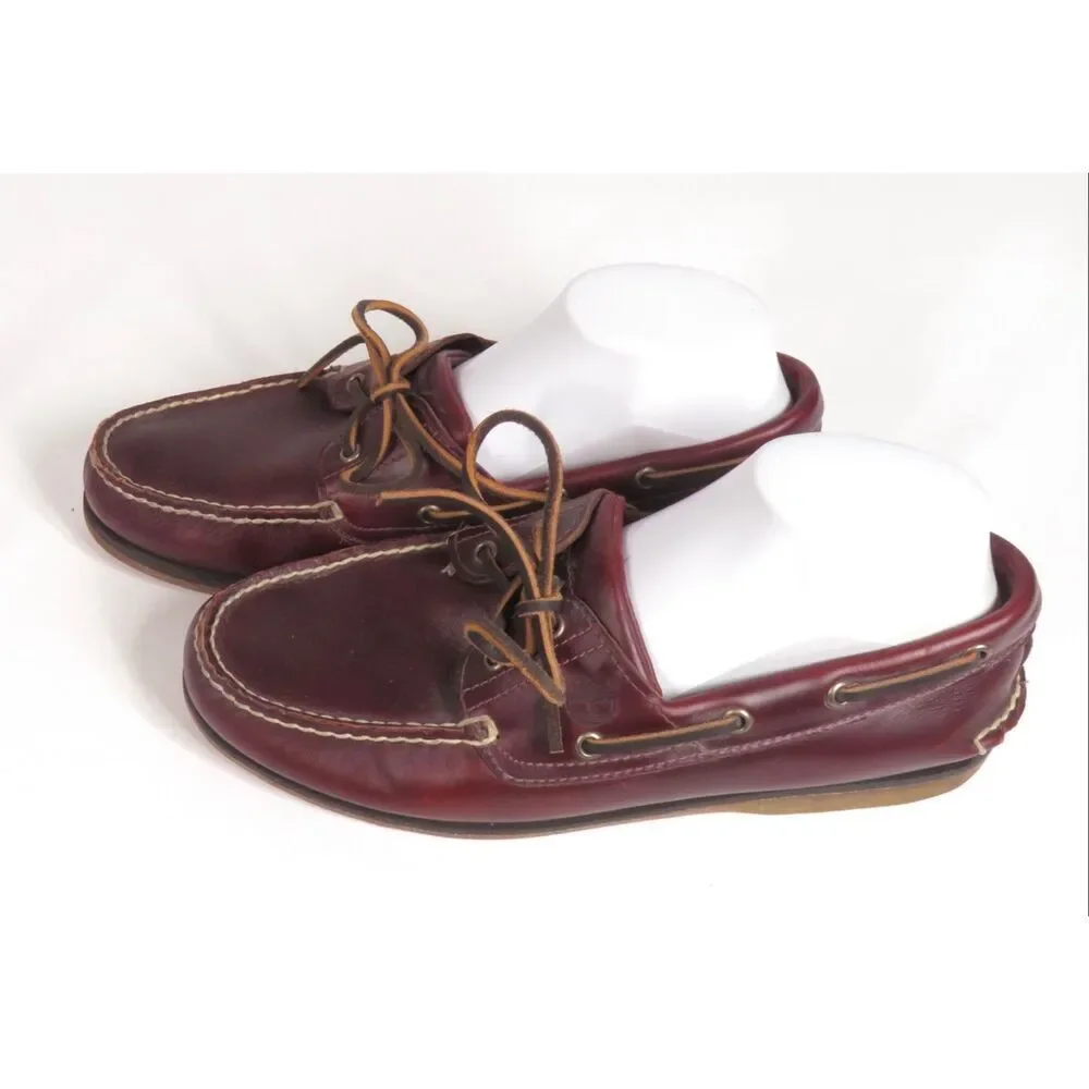 Timberland Brown Leather Boat Shoes Slip On Driving Loafers Men Size 10